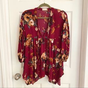 Red floral Altar’d State tunic